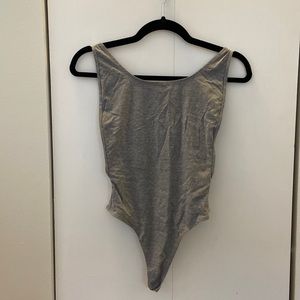 American Apparel gray open back leotard